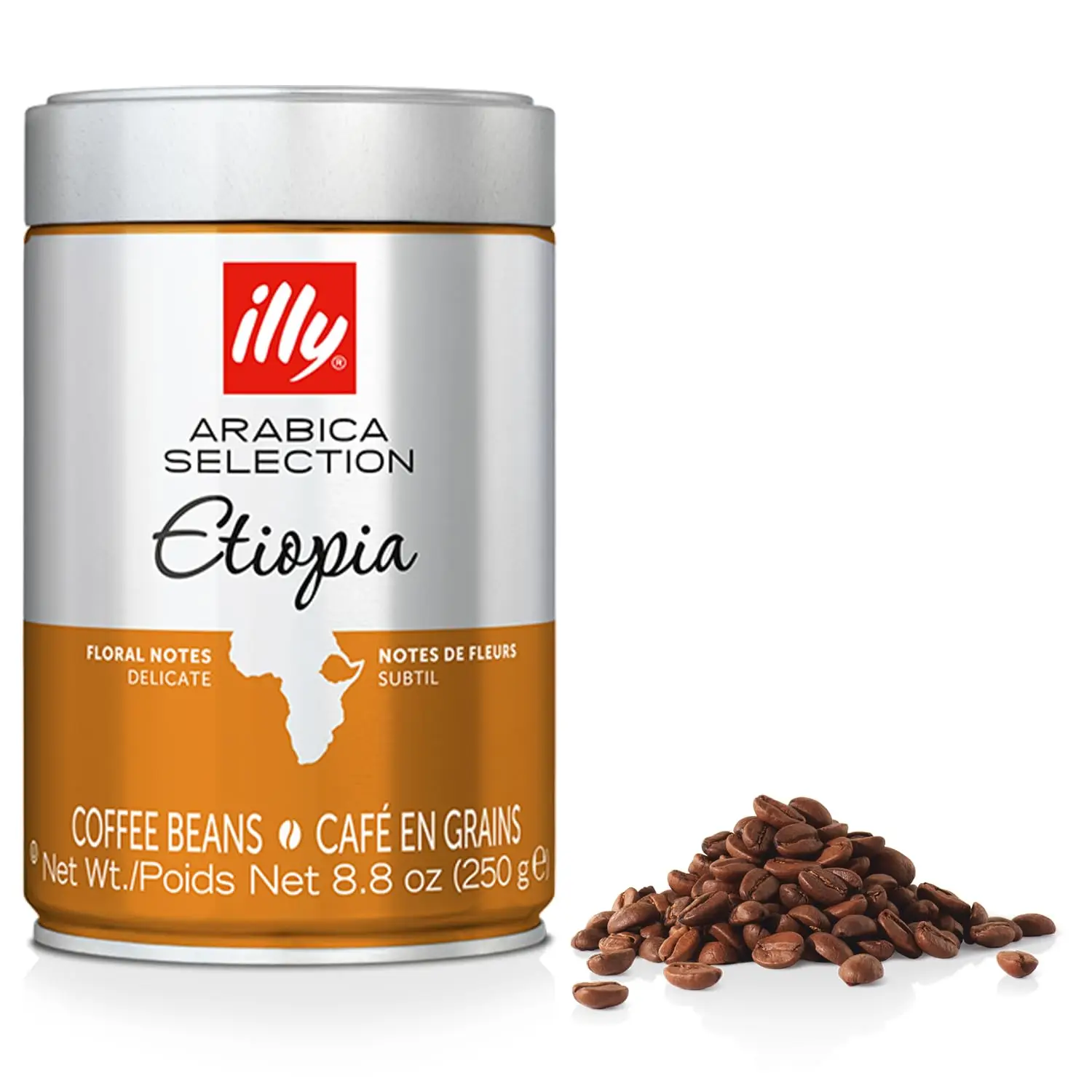 Café en Grano Illy Arábica de Etiopía, Tueste Oscuro, 250g - Auténtico Sabor y Calidad Premium - QUMIR