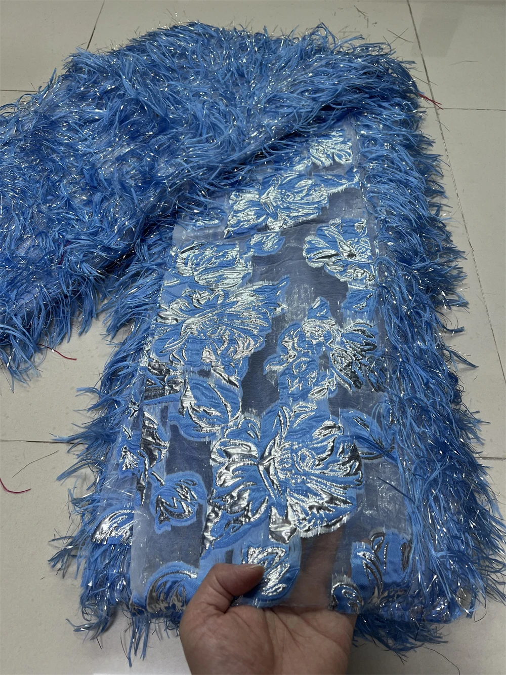 

Nigerian Lace Fabric High Quality Organza Sequin Lace Fabric Embroidered Tulle African Net Lace Fabric For Dress COP-0018