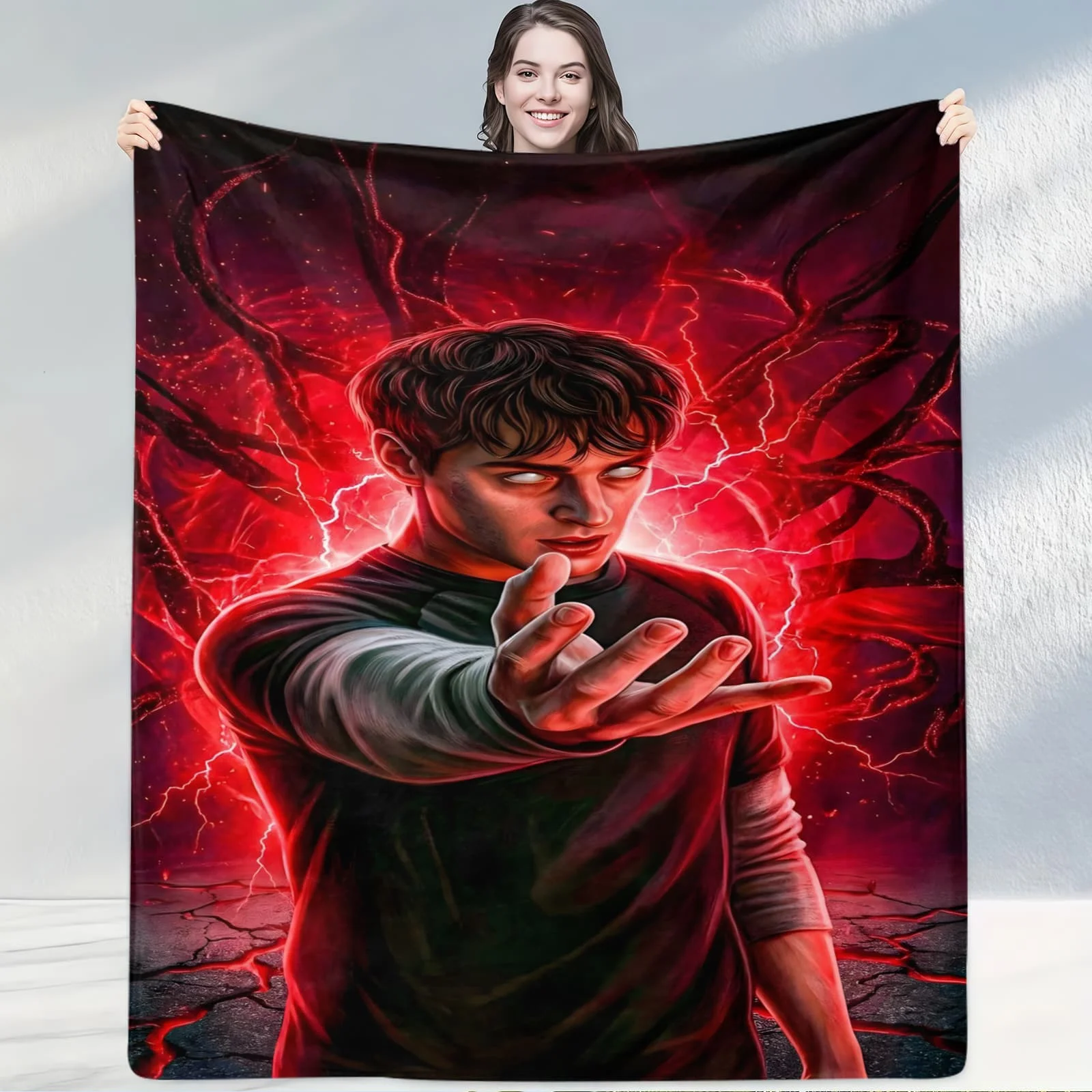 

Плед «Красный финал» — сказочный силуэт: покрывало для гостиных и уютных пространств, идеально подходит для любителей темной фэнтези