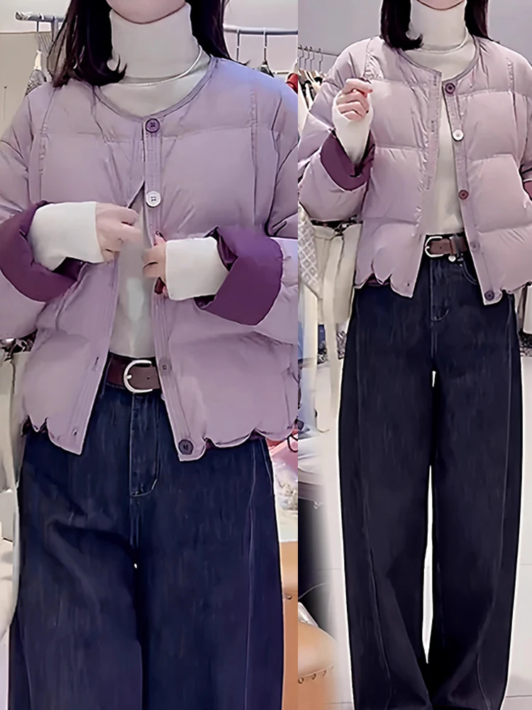 

Slimming Thiened Cotton Jaet Women's round Ne Single Button Winter New Sle Loose Fit Faionable Korean Version Coat