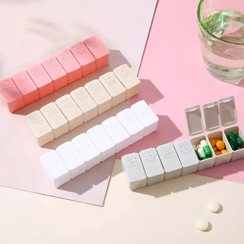 Travel Pill Box Holder Weekly Medicine Storage Organizer Container Drug Tablet Dispenser Independent Lattice Pill Case Portable