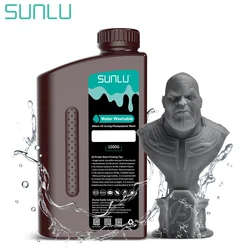 SUNLU SLA-resina de curado UV para impresora 3D, fotopolímero Lavable con agua LCD de 1000G, 405nm, bajo olor, fácil de limpiar, alta precisión