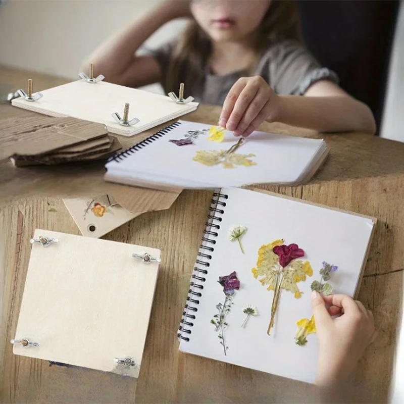 

Wood Flower Press Kit 4x4 Inch Plant & Leaf Preservation Set For Making Specimen Dry Fower Press Kit DIY Craft Educational