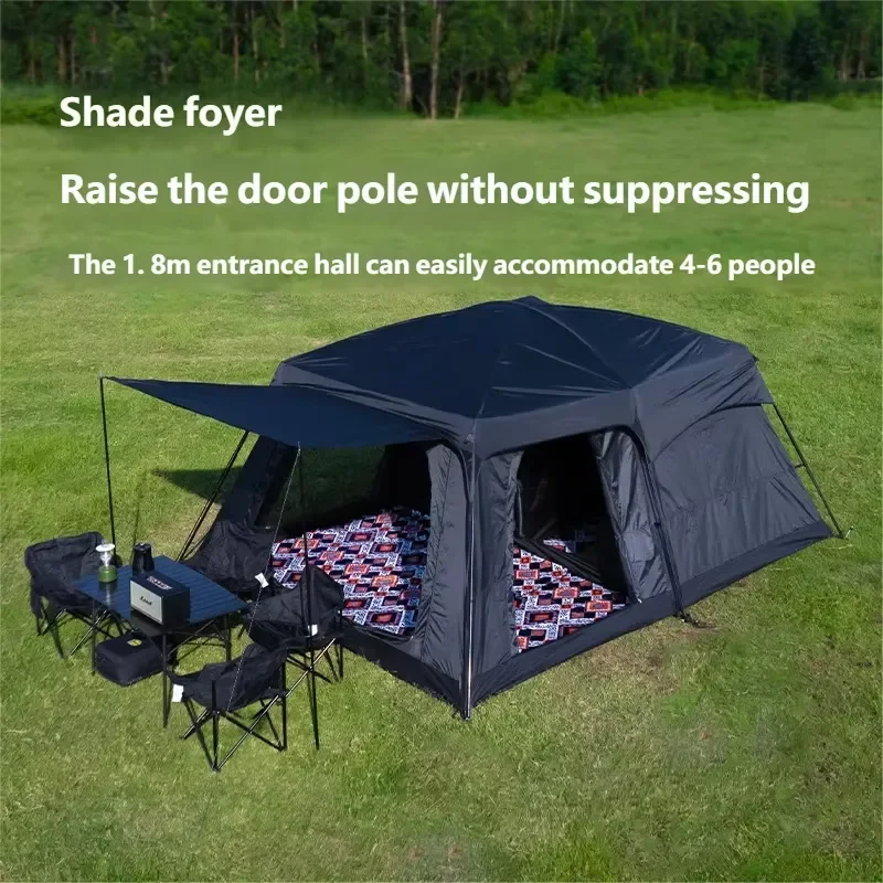 Portable Multi-Person Camping Tent - 2-Bedroom 1-Living Room Thickened Rainproof Shelter for 4-10 Person Outdoor