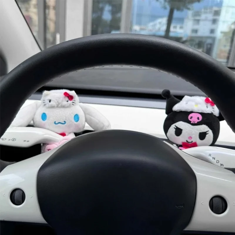 سانريو بلدي ميلودي كورومي مرحبا كيتي غطاء حزام مقعد السيارة Kawaii اكسسوارات السيارات الداخلية ممسحة بدوره إشارة قلادة