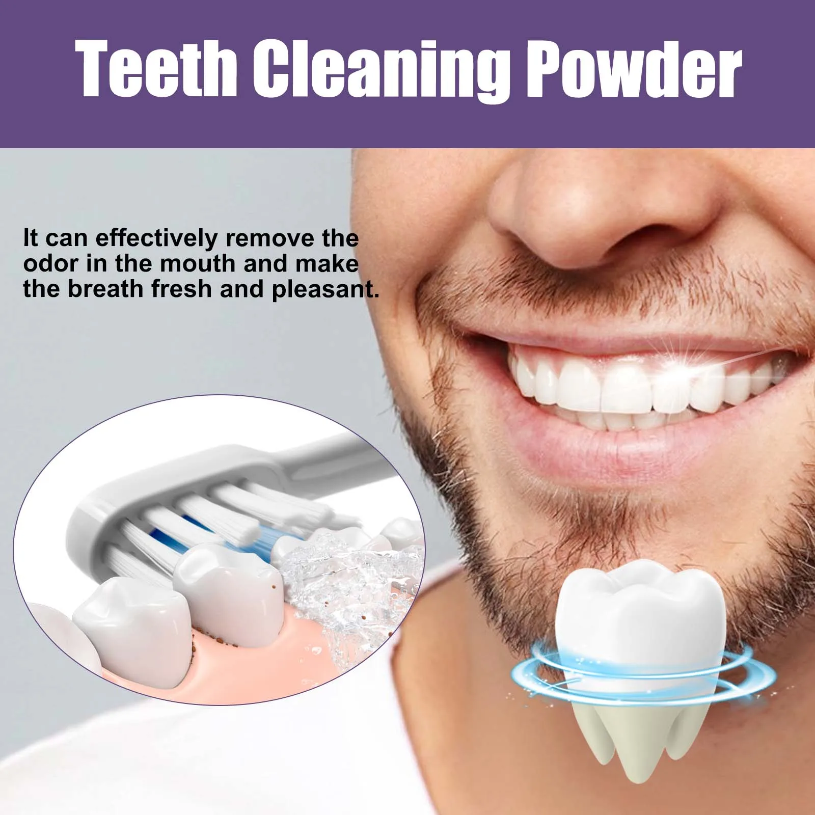 Oralhoe Purple Toothpaste with Mint Flavor Gentle Teeth Cleaning Breath Freshener Stain Remover Daily Oral Care Hygiene 2PCS