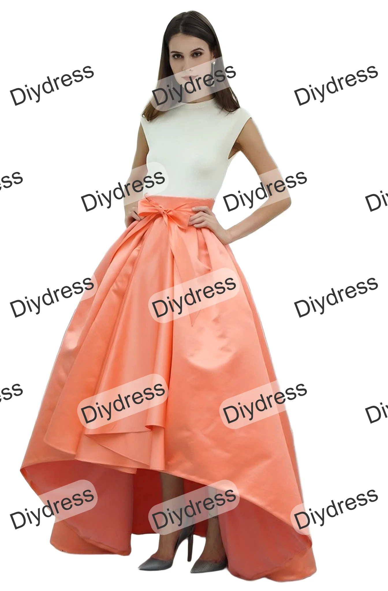 Luxury Ball Gown Celebrity Taffeta Skirt Prom Party Skirt High Waist A-Line Front Short Back Long Taffeta Skirt For Evening Gown