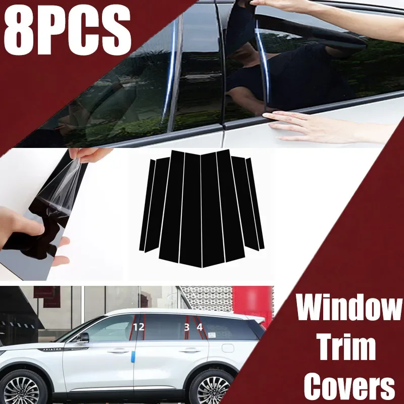 

Suitable for Lincoln MKT MKZ MKS MKX MKC Mark LT LS window decoration side door black center pillar sticker