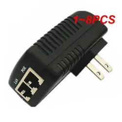 1~8PCS Bezpieczeństwo 110V-240V do DC 12V 15V 24V 48V 0.5A 1A Zasilacz wtryskiwacza POE Ethernet Kamera IP Telefon Zasilacz PoE