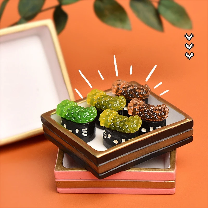 1/12 Domek dla Lalek Miniaturowy Pudełko Sushi i Ciasteczka Model Kuchnia Jedzenie do Dekoracji Domku dla Lalek Zabawki do Udawania Prezent