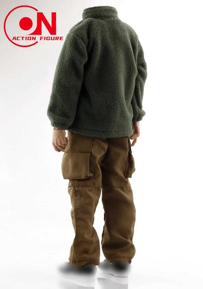 1/6 Scale Male Solid Color Casual Lamb Fleece Zipper Jacket Coat Clothes Model Fit 12inch Action Figure Body