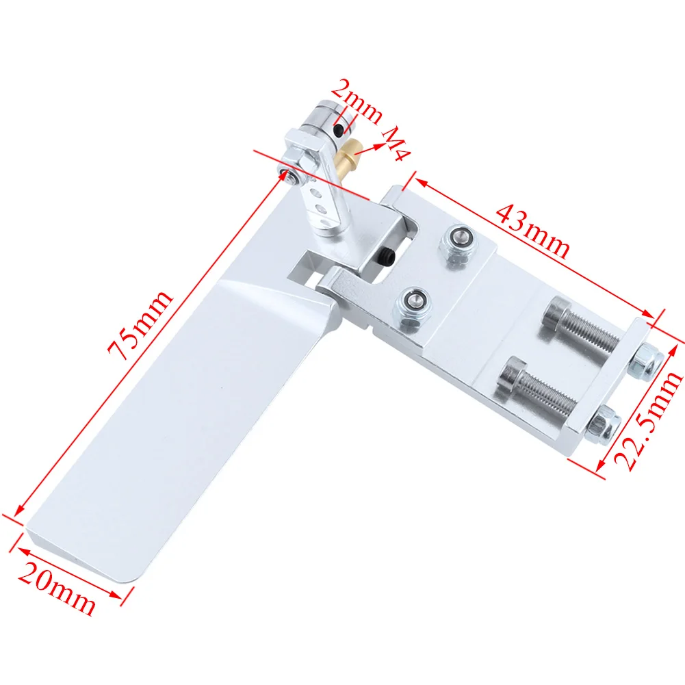 HobbyPark Aluminum 75mm / 95mm Long RC Boat Rudder with Water Pickup Steering for Electric/Gas RC Remote Control Upgrade Parts