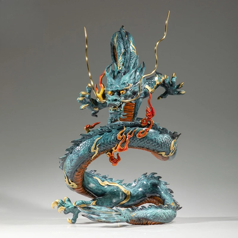 Cz xianglong xianrui brass ornaments zodiac dragon bronze crafts living room boss office bronze ornaments