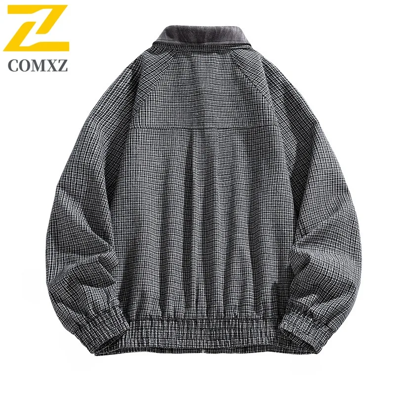 سترة COMXZ للرجال للمغامرة، تصميم أنيق بياقة واقفة، معاطف خارجية مقاومة للرياح، سترات خريفية خفيفة الوزن ومريحة وعصرية يومية #3