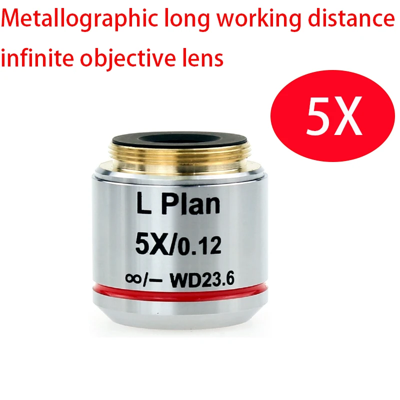 2.5X 5X 10X 20X 50X 100X Infinity Long Working Distance Objective Lens for Metallographic Biological Microscope
