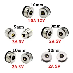 1Pair Spring-Loaded Magnetic Pogo Pin Connector 2Pin Male Female 10A 2A 5V DC Power Charge Probe Magnet Charging Connector