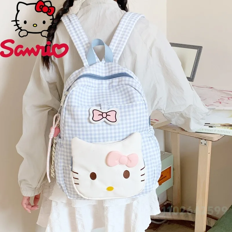 HelloKitty New Women's Backpack Fashion High Quality 2-piece Set Storage Bag Cartoon Versatile Multi Functional Student Backpack
