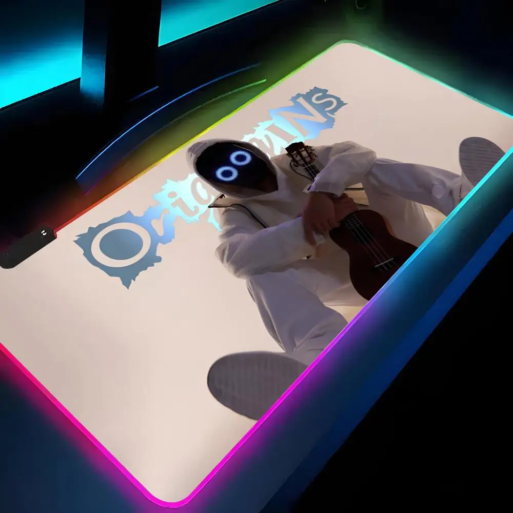 Boywithuke TOXIC IDGAF Mouse Pad Gamer RGB Deskmat Keyboard Mat Gaming Laptops LED Mousepad Desk Protector Anime Mause Mats