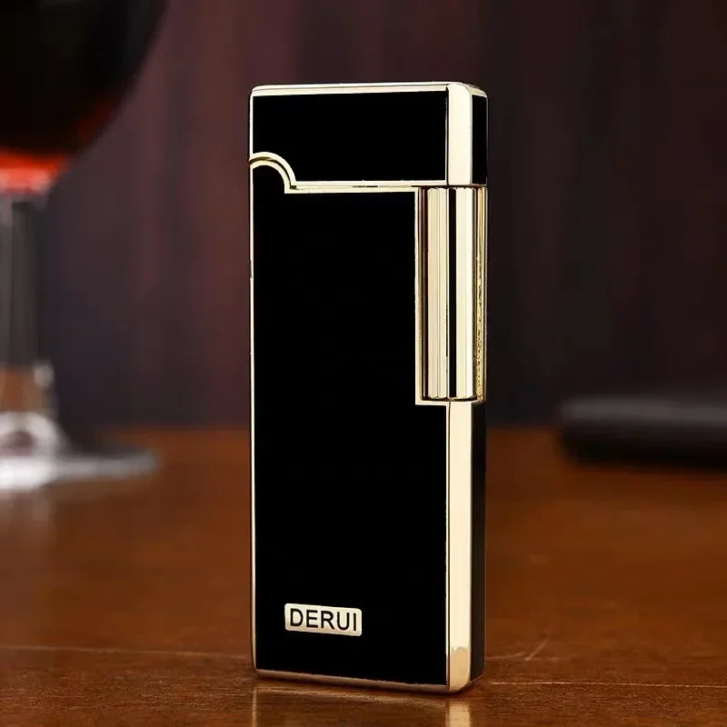 Derui Ultra-thin Narrow Strip Lighter, Fashionable, Compact and Portable, Side-sliding Butane Lighter, Gift for Men and Women