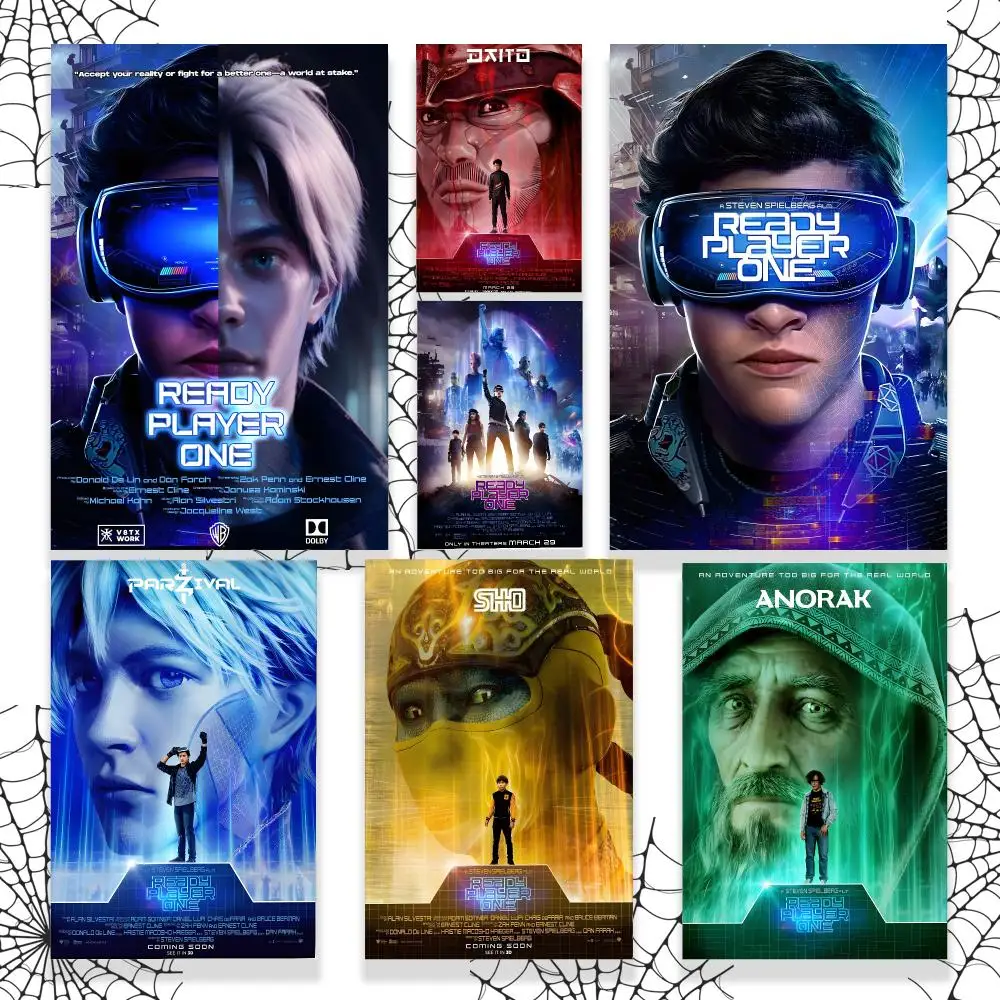 Movie R-Ready Player One Poster Graphic Wall Art Poster HD Waterproof PP Paper Print for Bedroom Living Room Office Decor Gift