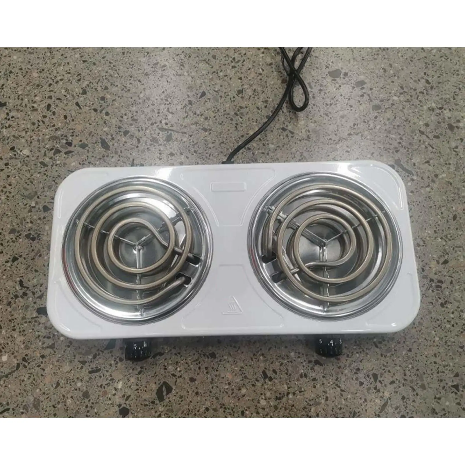 Electric Countertop Double Burner Cooktop Stainless Steel Hot Plate with Thermostat Electric Burner for Household Cooking