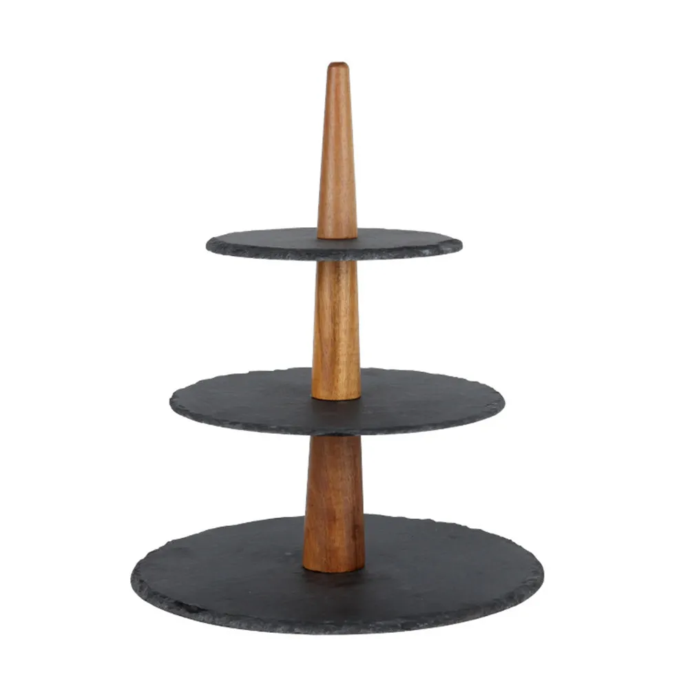 

1Pcs Round Sushi Tray Three Layers Natural Wood Plate for Sashimi Dumplings Dessert Home Party Presentation Sushi Plate