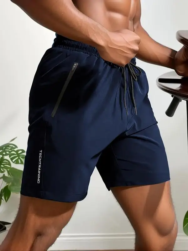 Shorts masculinos com estampa de letras e cordão na cintura, zíper elástico sólido de cintura alta, calças retas até o joelho, estilo inglaterra, verão