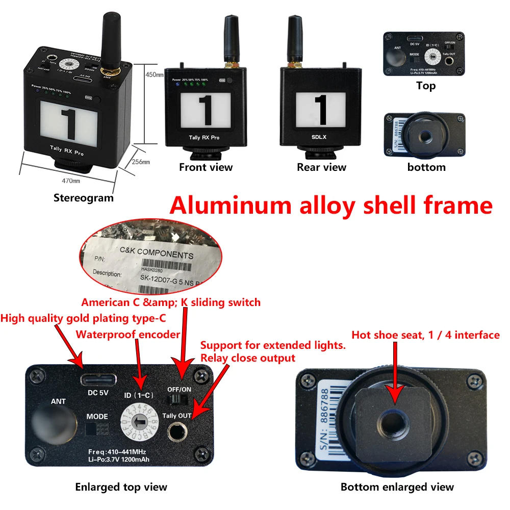 SDLX Tally pro Wireless Tally Light System Military-grade wireless technology , Supports switchers with Serial port input