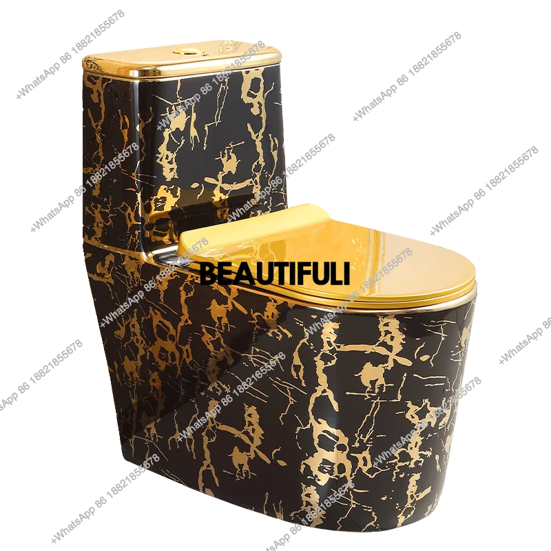 

European creative retro gold toilet, household bathroom super swirl toilet deodorant toilet