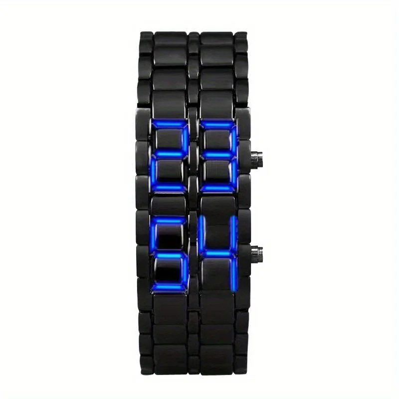 LED Display Electronic Watch Novelty Red Blue LED Lava Digital Wristwatch For Women Men