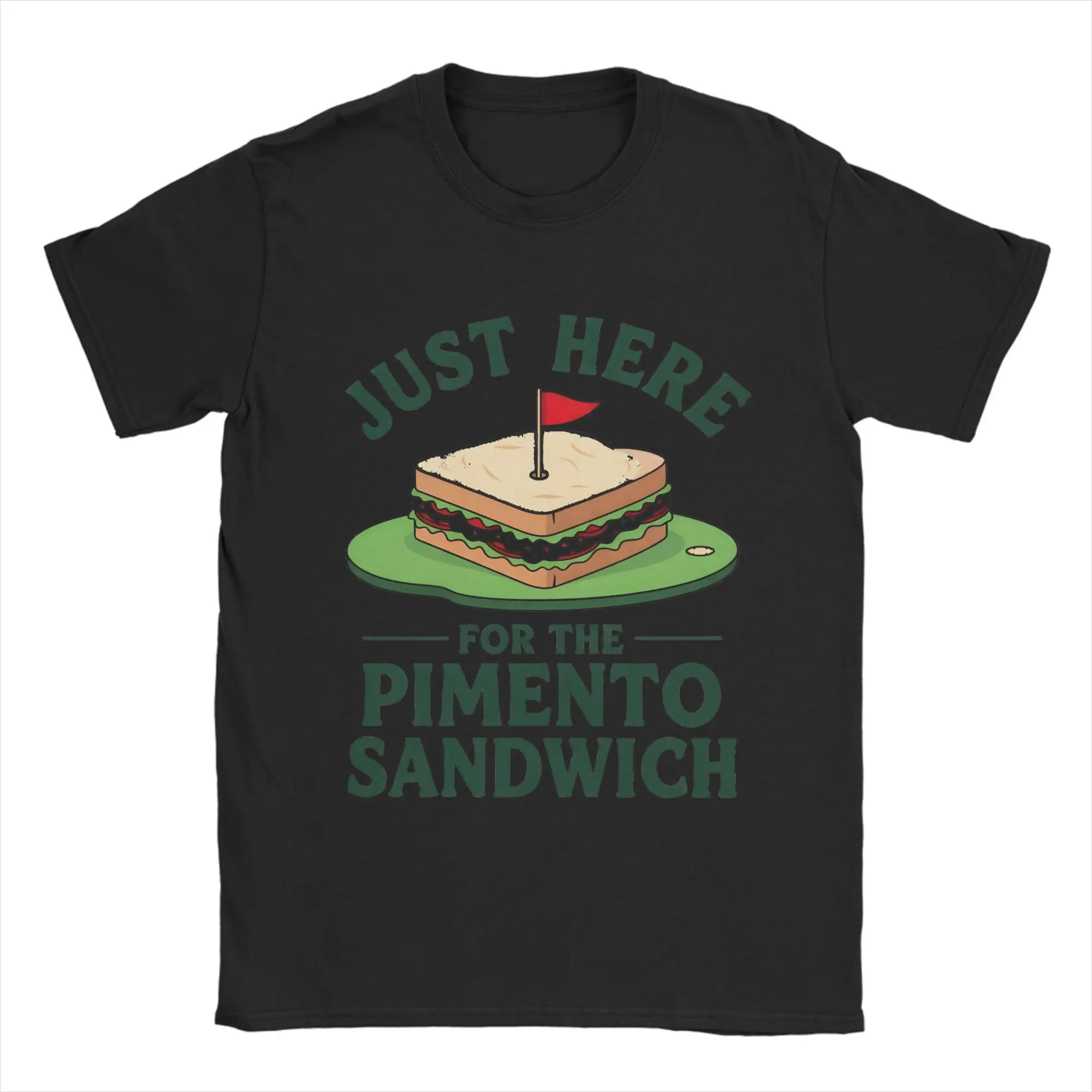 Just Here For The Pimento Cheese Sandwich Golf Humor Season T-Shirt  Hip Hop T Shirts Short-Sleeved Tshirt Summer Cotton Tees