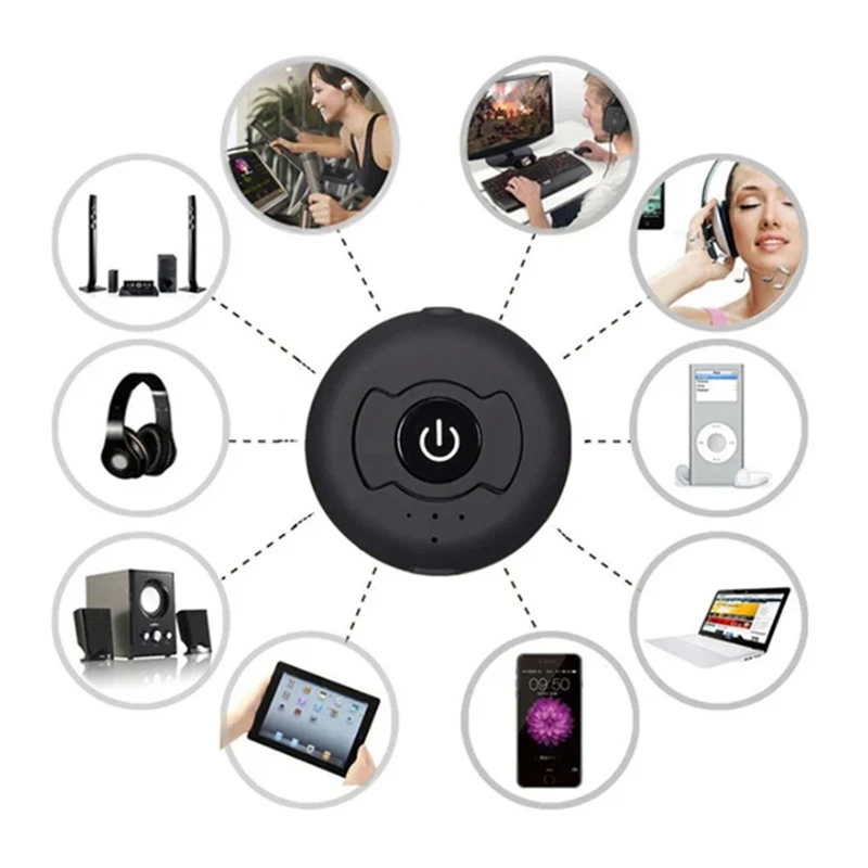 5.0 Bluetooth Audio Transmitter For TV PC Connect 2 Headphones 3.5Mm AUX Low Latency Stereo Wireless Adapter Durable Easy To Use