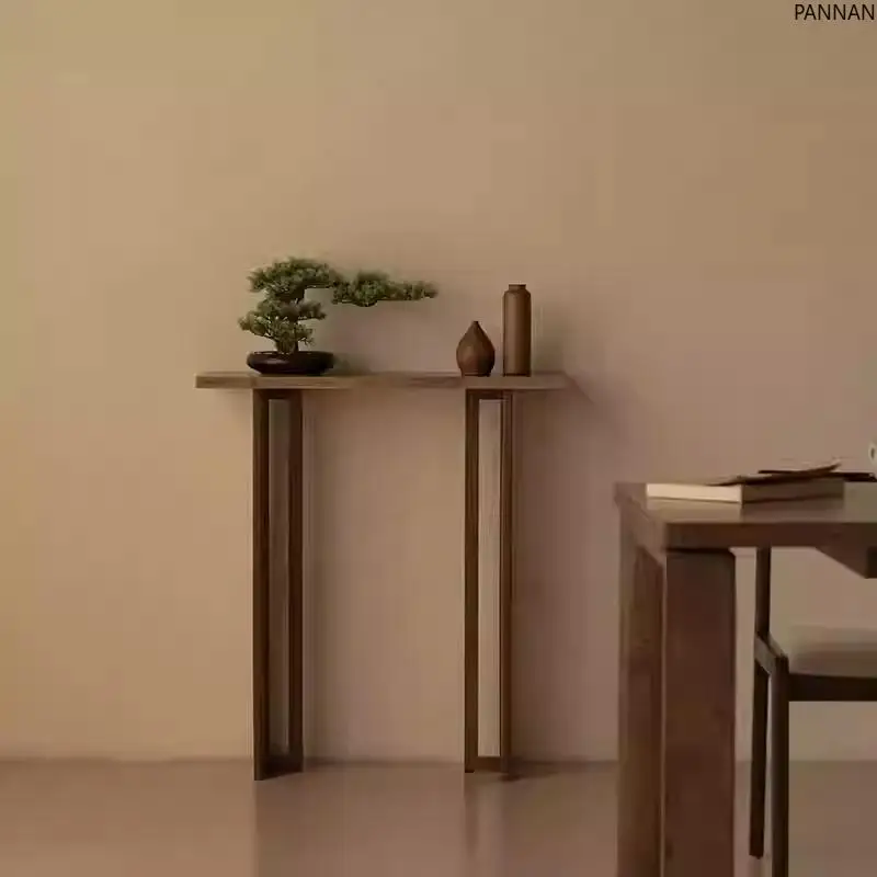 Black walnut entrance table against the wall Solid wood Extremely narrow strip table New Chinese style table