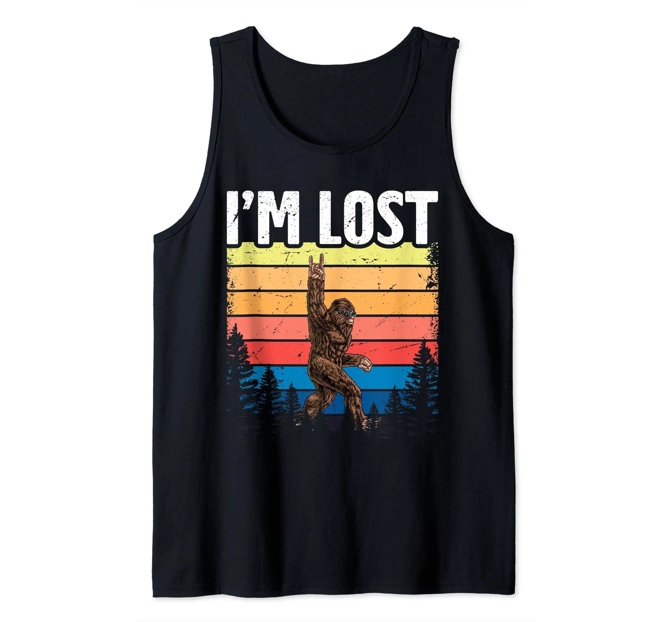 Bigfoot Im Lost Shirt Funny Sasquatch Big Foot Graphic Tank Top