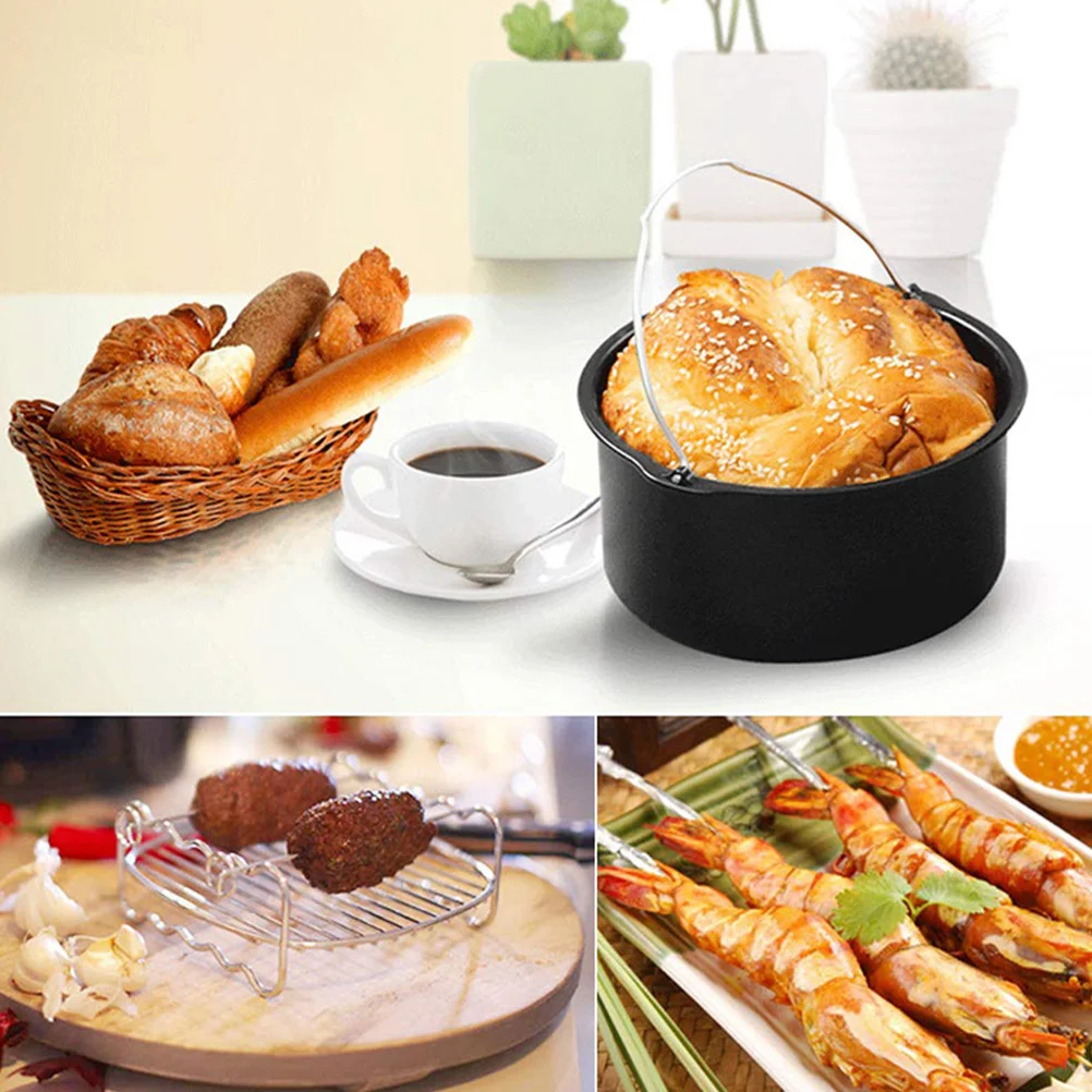 

6Pcs 6 Inch Air Fryer Baking Supplies Set Easy Clean Dishwasher Safe Cooking Variety Dishes Kitchen Accessories Frying Pot Kit