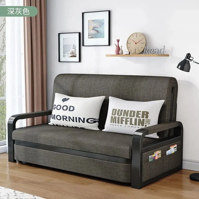 Modern furniture wooden cloth sofa family apartment multifunctional storage can disassemble and wash sofa bed