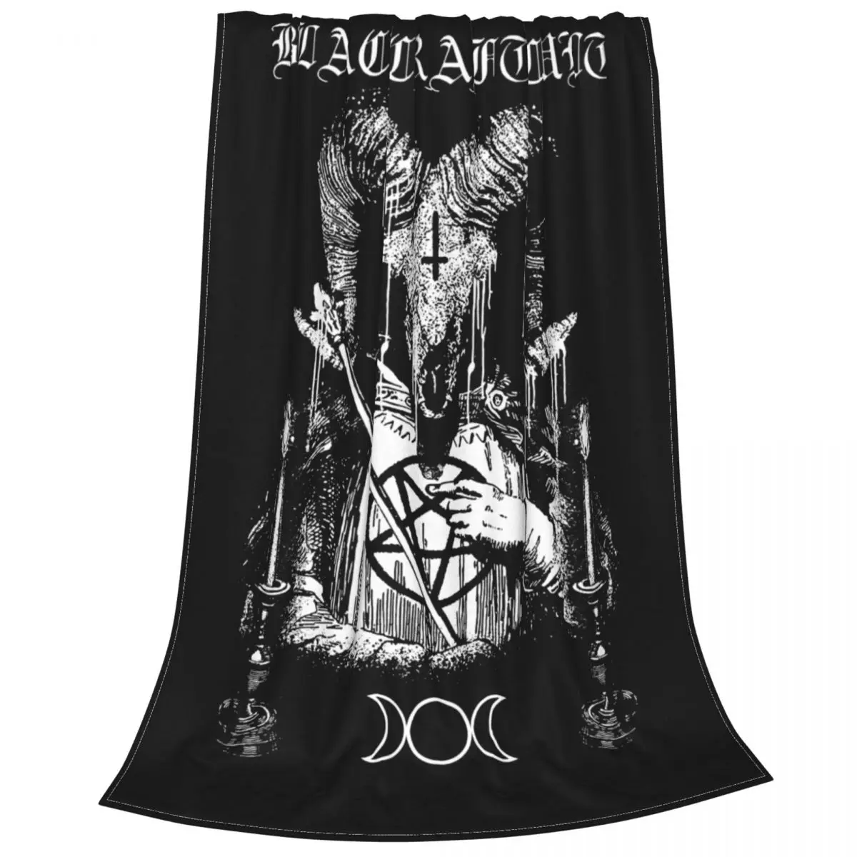 Blackcraft Cult Emperor Goat Baphomet Satanic Gothic Pentagram Ultra-Soft Micro Fleece Blanket Lightweight