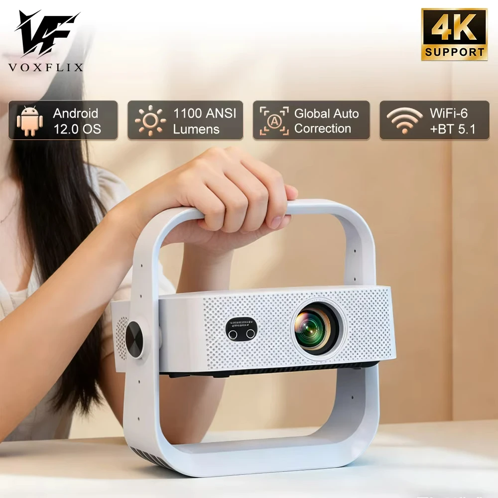 

Проектор Everycom VOXFLIX X9 Pro Plus, 10000 люмен, автофокус, Full HD 1080P, высокая яркость, портативный, Android 12