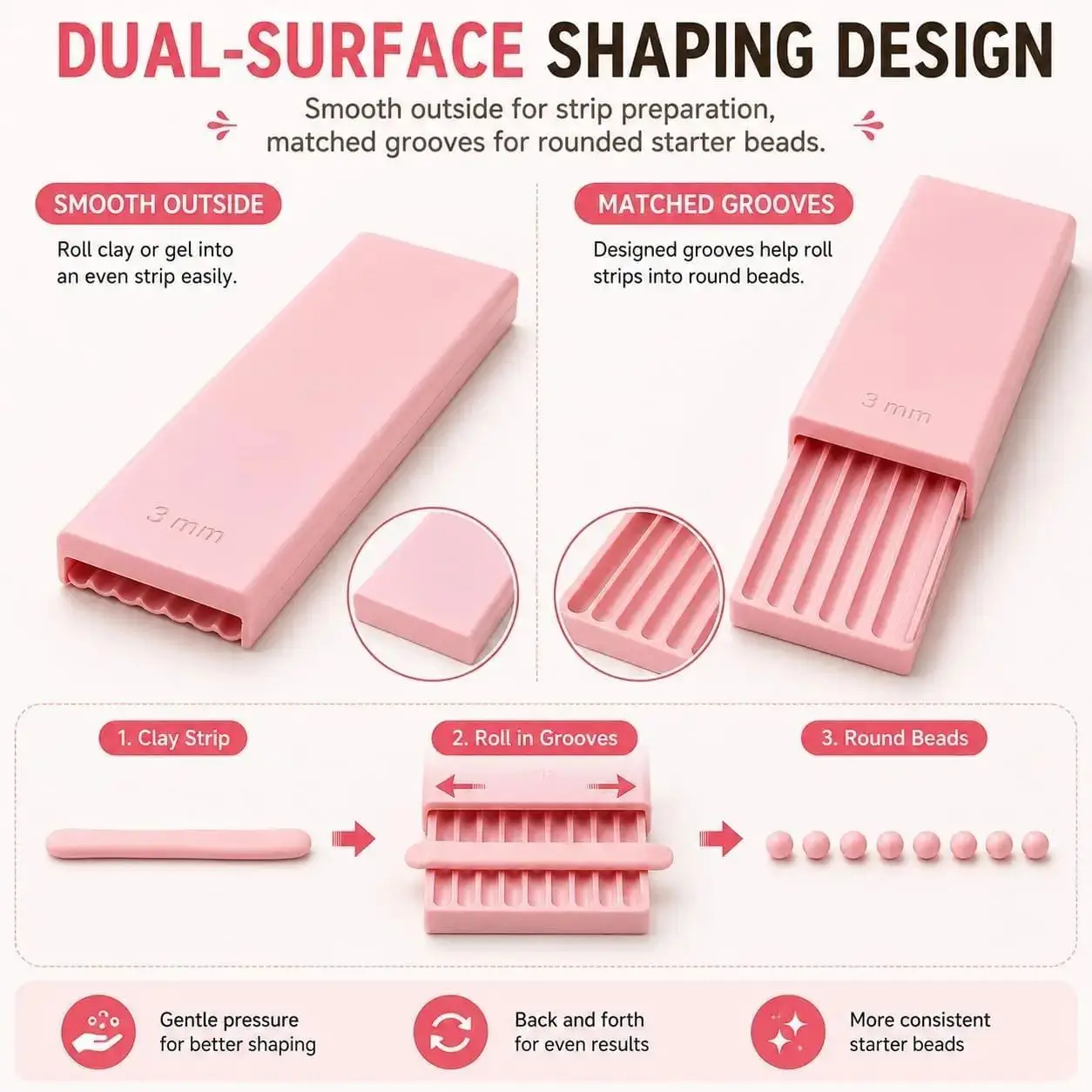 4PCS 3D Print Clay Gel Ball Maker Tool, Nail Art Bead Roller for 3D Gel Flowers | Polymer Clay Roller 2mm 3mm 4mm 5mm view 5