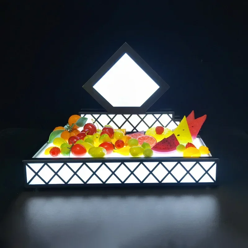 

Bar luminous fruit tray rack special snack plate creative wrought iron single layer fruit tray food container