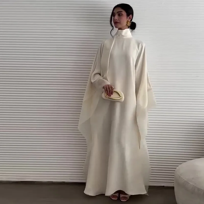 

Eid Dress Abaya Women Dubai Morocco Dresses Stand Collar Vestidos Jalabiya Ramadan Muslim Abayas Party Arab Long Robe Kaftan