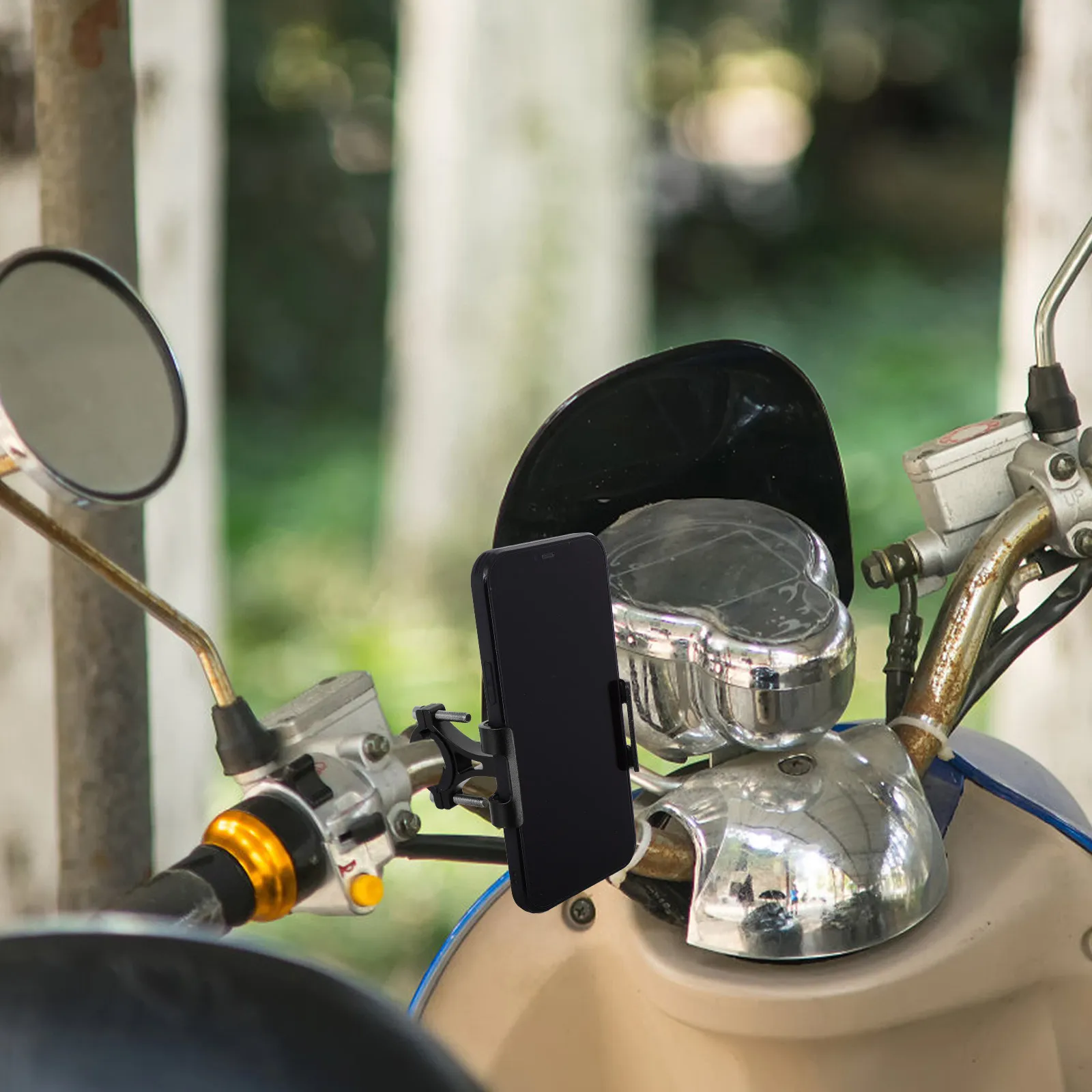Support de navigation pour moto en alliage d'aluminium, support de téléphone compatible avec les smartphones, pour montage sur guidon de vélo, conduite sécurisée