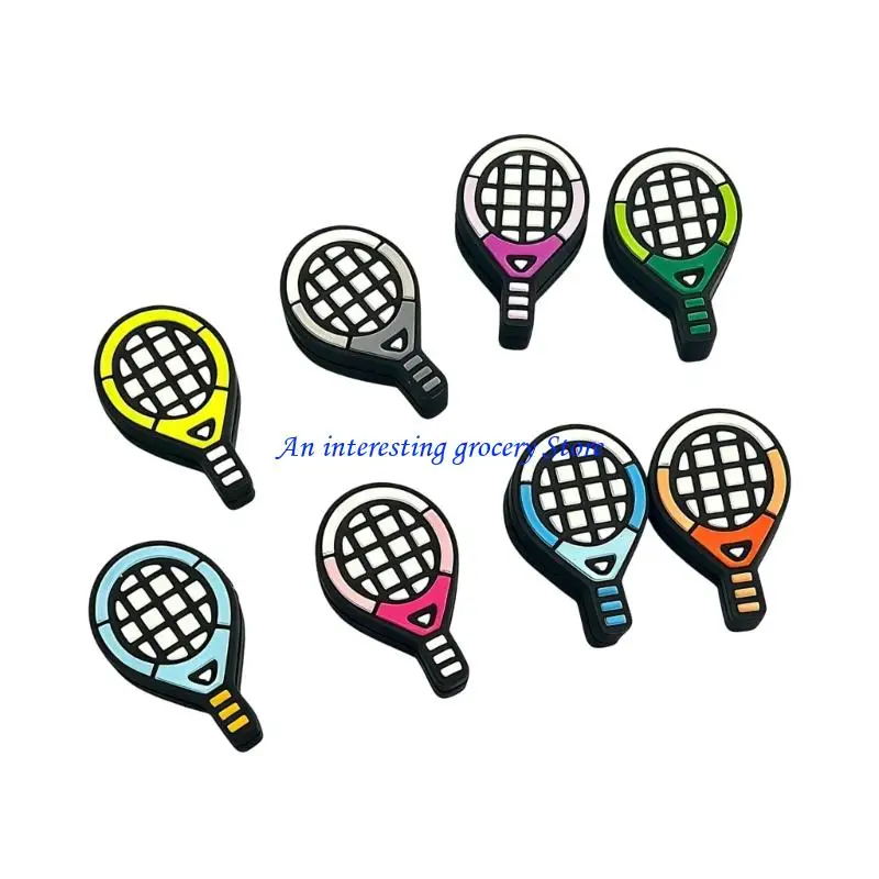 652D 8Pcs Tennis Vibration Dampener Silicone Racquet Shock Absorbers Cartoon Tennis Racket Dampeners Tennis Accessories