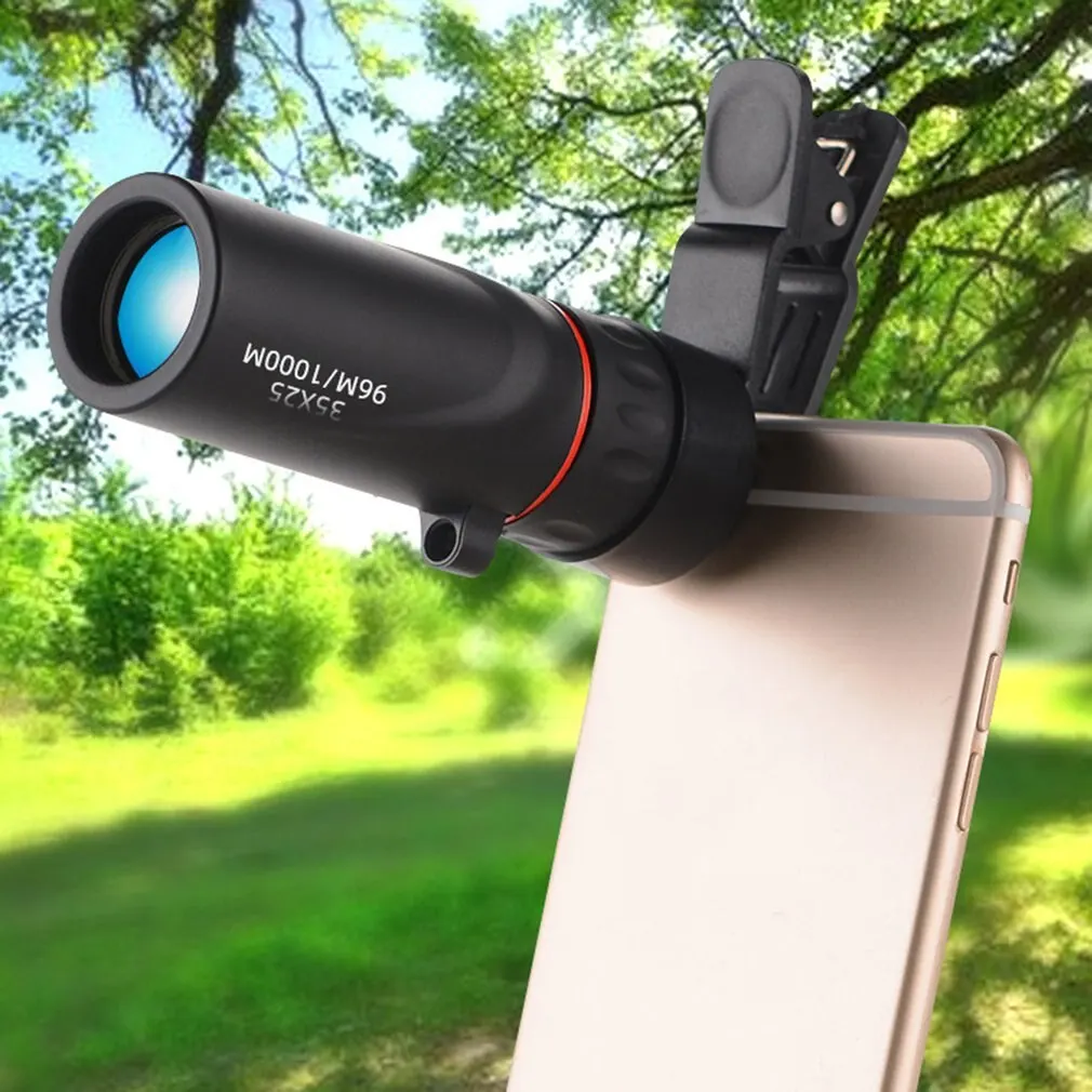 تلسكوب أحادي العين عالي الدقة 10x عدسة تلسكوبية مع مشبك تركيز عقارب مجال رؤية واسع مريح دروبشيبينغ