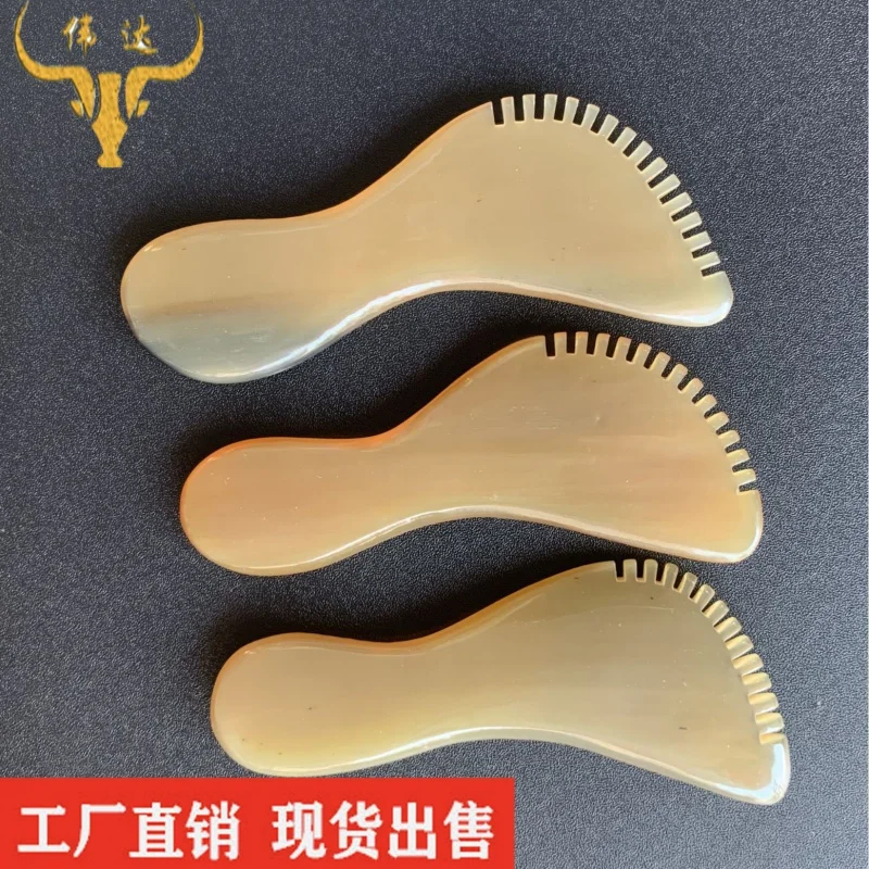 Horn Broom Piece Horn Beauty Pull Tendons Stick Face Scraping Massage Manual Acupuncture Pen Face Lifting Device Scrapping Plate