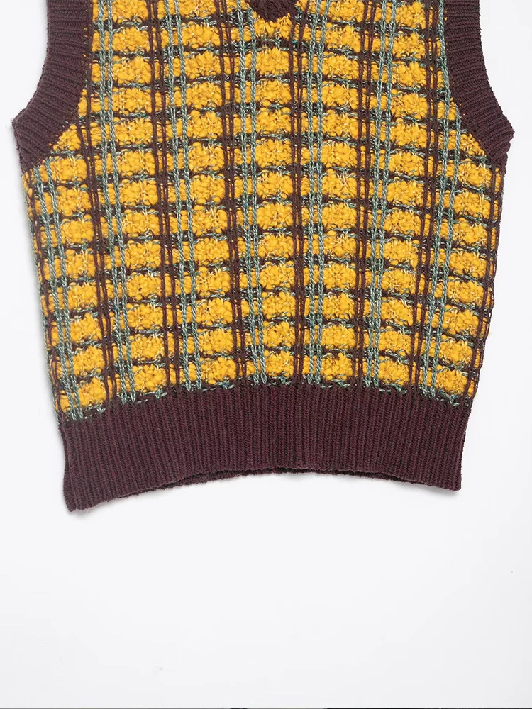 Chaleco de punto texturizado con cuello en V, versátil, elegante, sencillo, a la moda, estilo europeo, para mujer