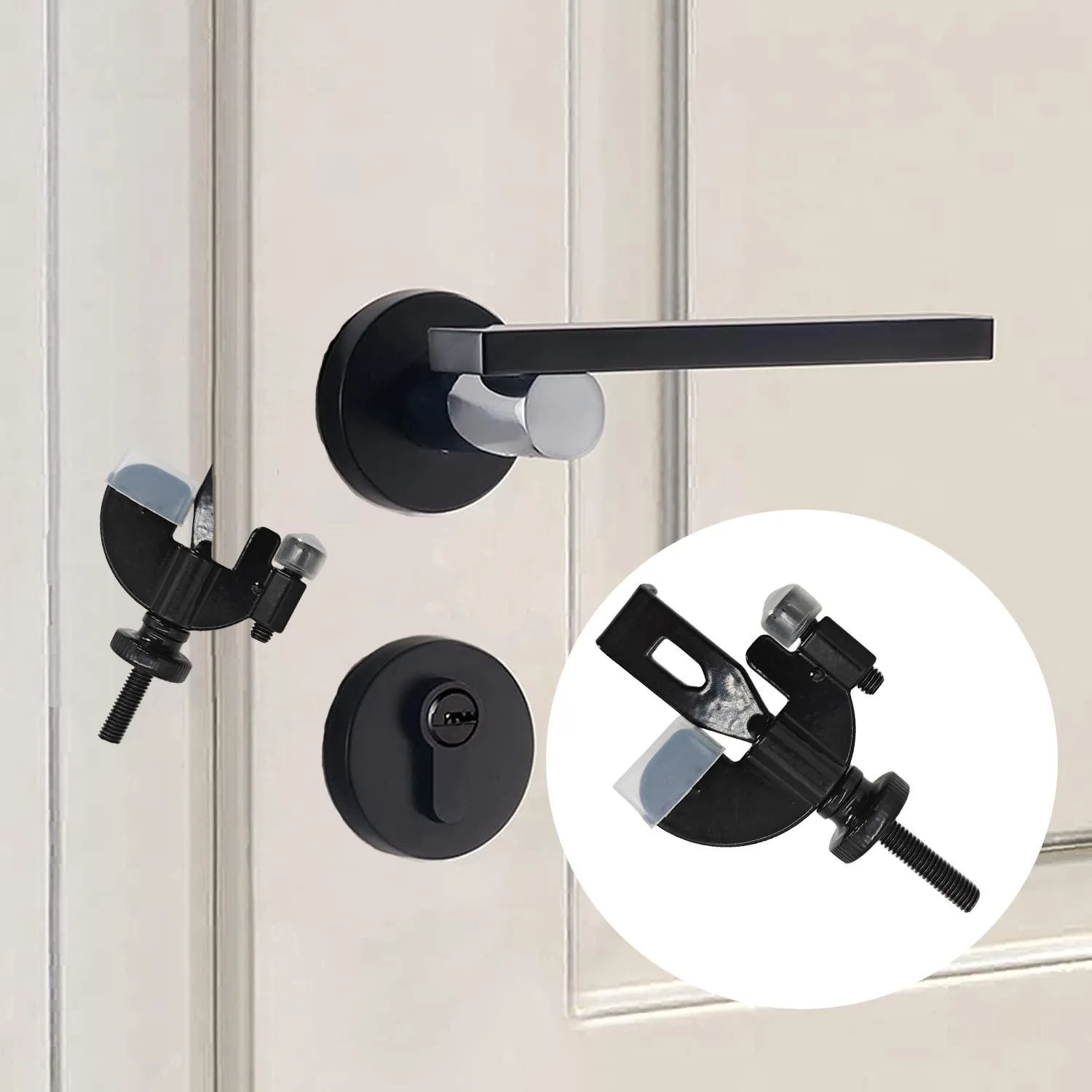 Portable Door Lock Home Hotel Security Door Locker for Travelers Lockdown from inside Bedroom Apartment Essentials 1Pc