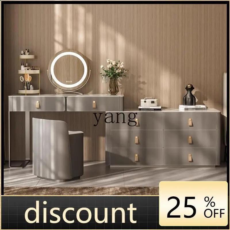 

LMM light luxury modern simple bedroom corner storage cabinet master bedroom solid wood rock slab dressing table