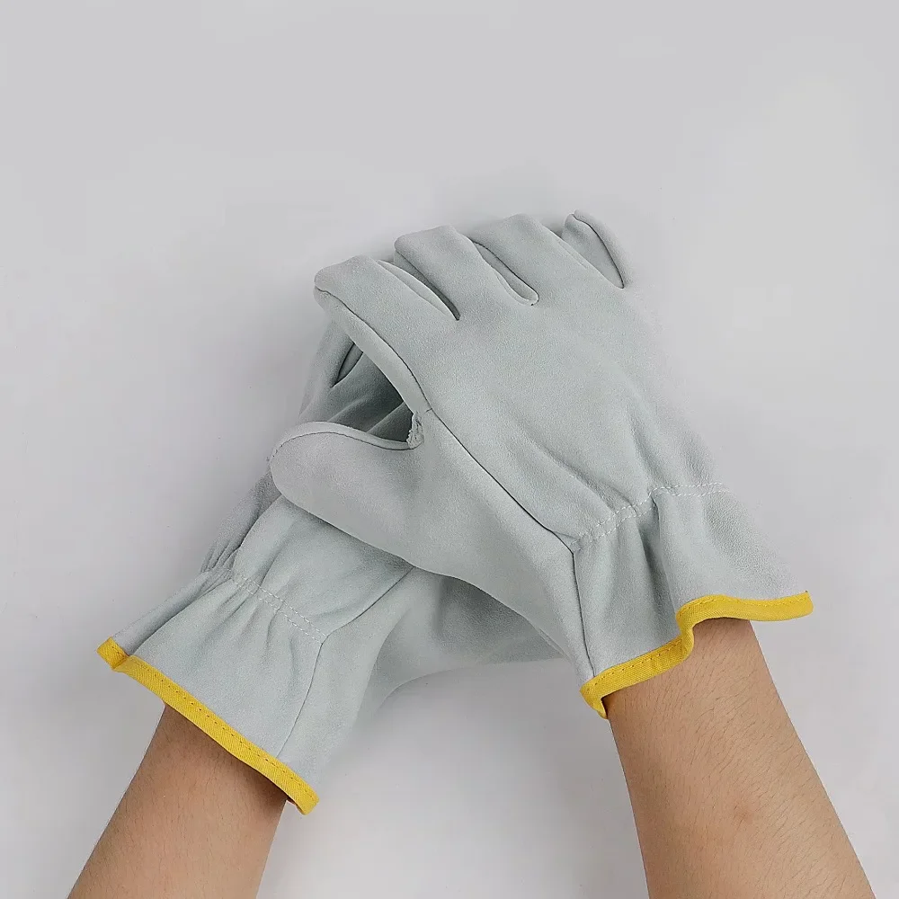 Arbeitshandschuhe, Schaffell-Leder, Arbeiter, Arbeit, Schweißen, Sicherheitsschutz, Garten, Sport, Motorradfahrer, verschleißfeste Handschuhe – Detail 5