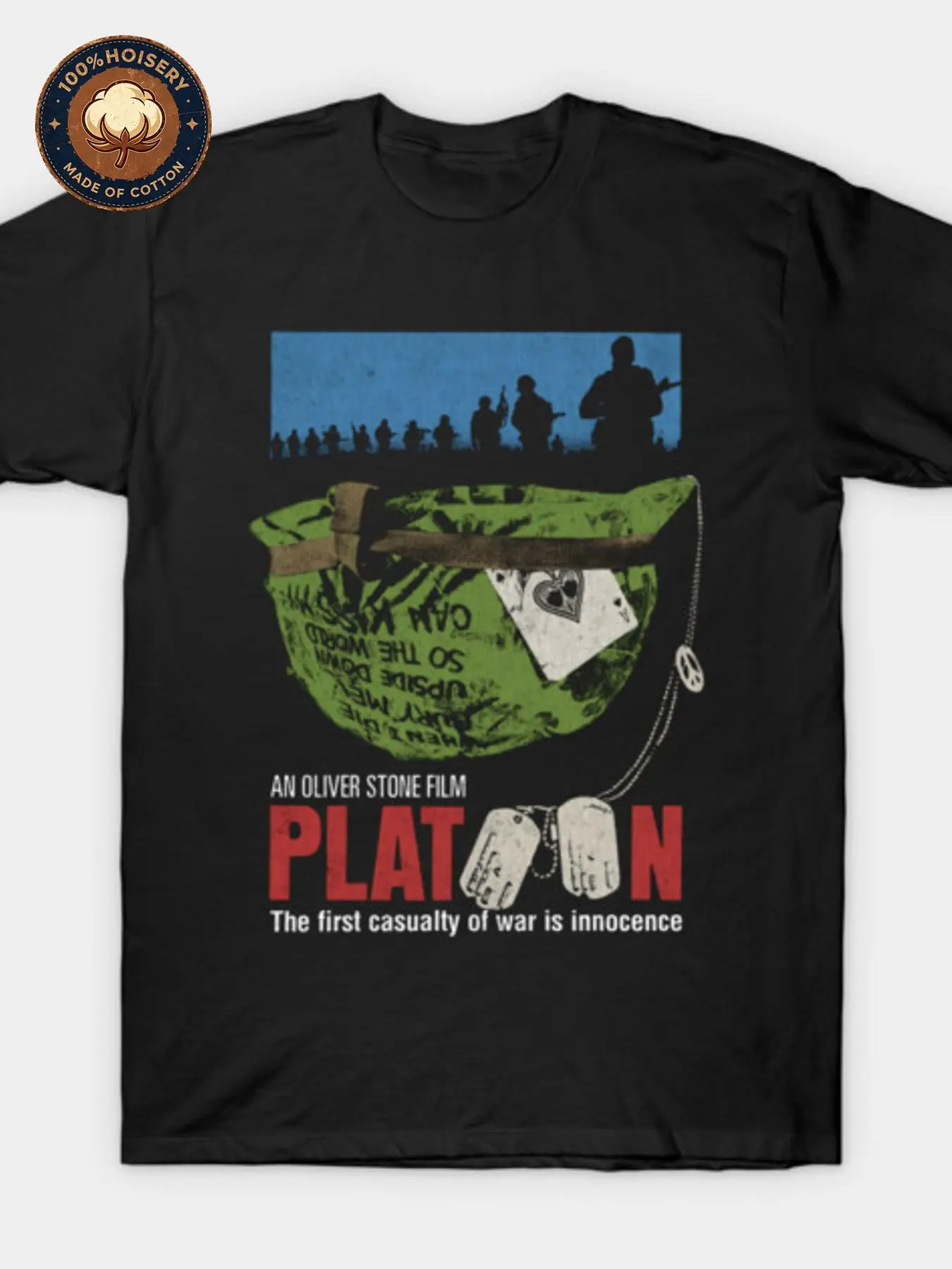 Men'S T-Shirt Platoon Cult Classic Oliver Stone Graphic Print T Shirt Unisex Casual Soft Streetwear Summer Everyday Wear